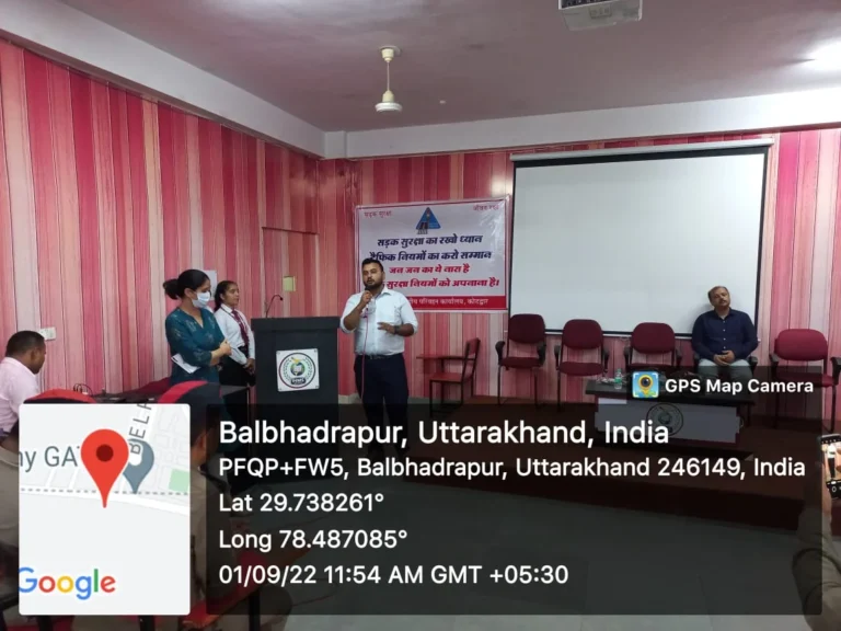 IHMS in collaboration with the State Transport Department, Kotdwar organized a workshop on Road Safety