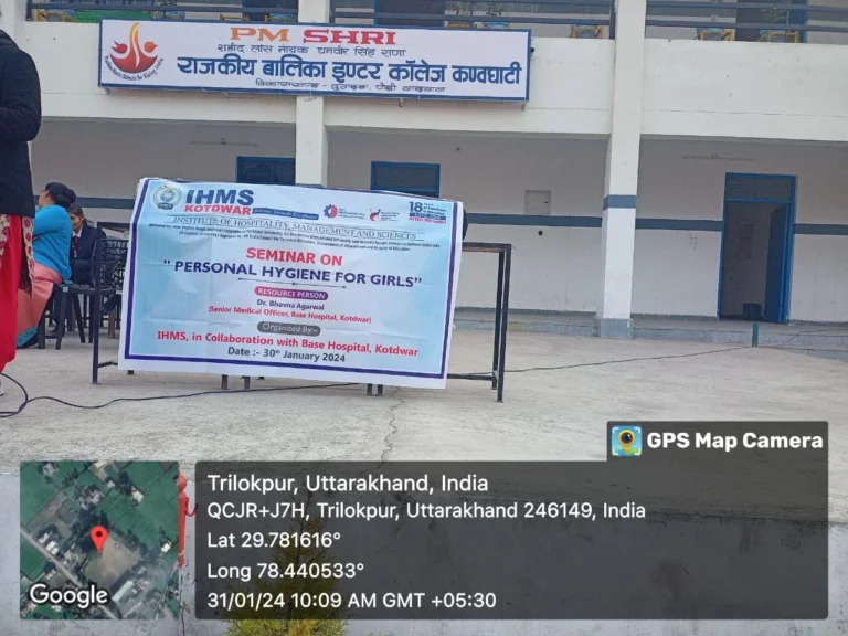 CSR activity on "Personal Hygiene for Girls" – IHMS Kotdwar, photo 1