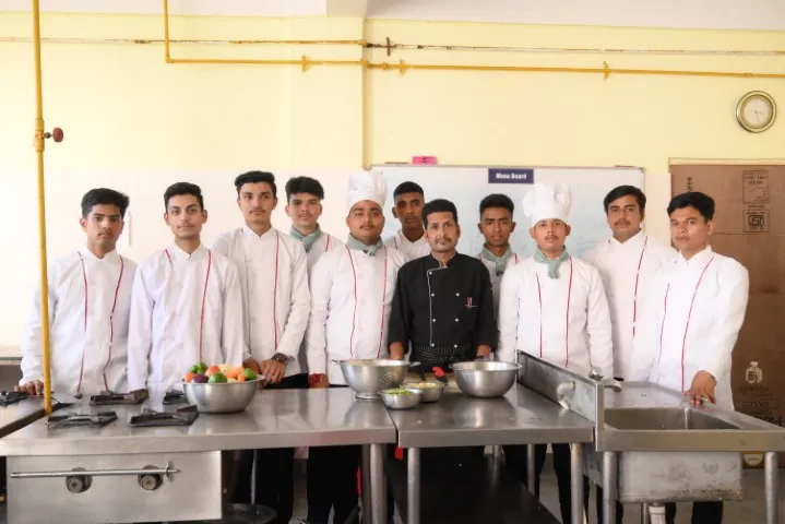 Chefs’ whites in the training kitchen – IHMS Kotdwar